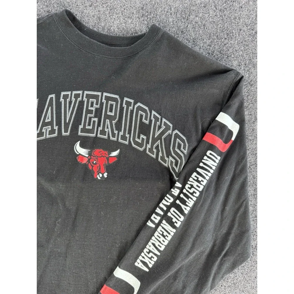 UNO Mavericks Long Sleeve T Shirt Jansport Black Mens Small Nebraska - Picture 3 of 7